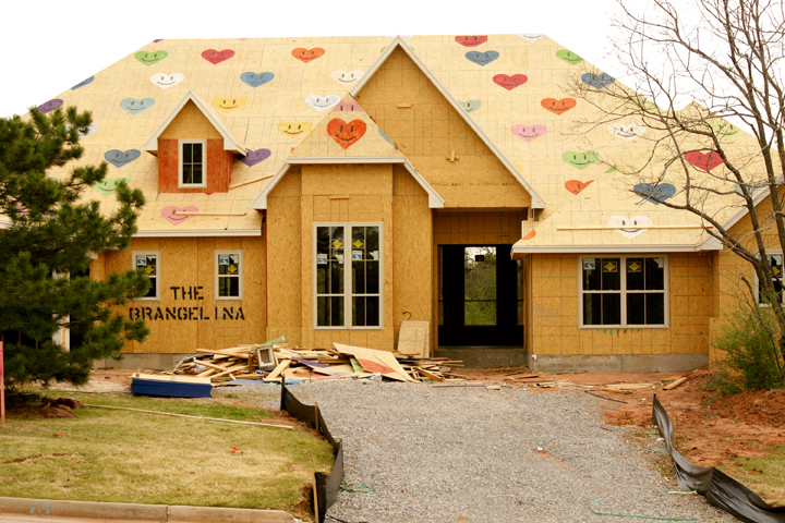 Wood framing on a residential construction project