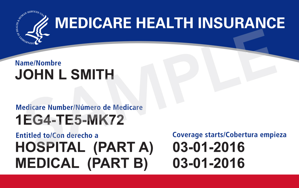 A sample Medicare card